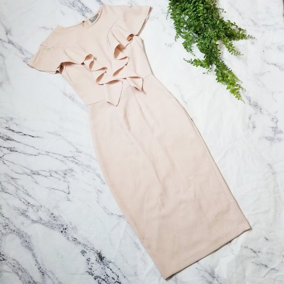 ASOS Dresses & Skirts - Asos | Blush Pink Ruffle Detail Pencil Dress